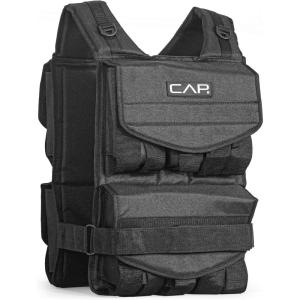 CAP Barbell Adjustable Weighted Vest | 20-150 lbs | Heavy-Duty Workout Vest with Removable Iron Weights for Strength Training, Cardio, Running, and Calisthenics(80lbs)
