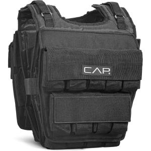 CAP Barbell Adjustable Weighted Vest | 20-150 lbs | Heavy-Duty Workout Vest with Removable Iron Weights for Strength Training, Cardio, Running, and Calisthenics(100lbs)
