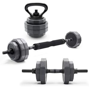 CAP Barbell Multi-Use Adjustable Weight Set – Versatile Dumbbell, Barbell & Kettlebell for Full-Body Workouts | 45lb and 66lb options(45 lb Set)