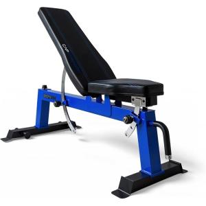 Cap Barbell Deluxe Utility Weight Bench Color Series(Blue  Square Backpad)