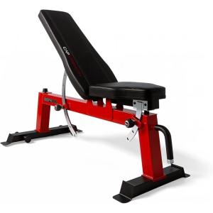 Cap Barbell Deluxe Utility Weight Bench Color Series(Red  Square Backpad)