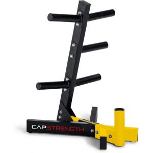 Cap Barbell Olympic Plate Tree Storage Rack, Multiple Colors(Yellow)