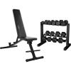 image:imageCAP Barbell 150Pound Dumbbell Set 24Inch Black Rack amp Adjustable Bench Bundle