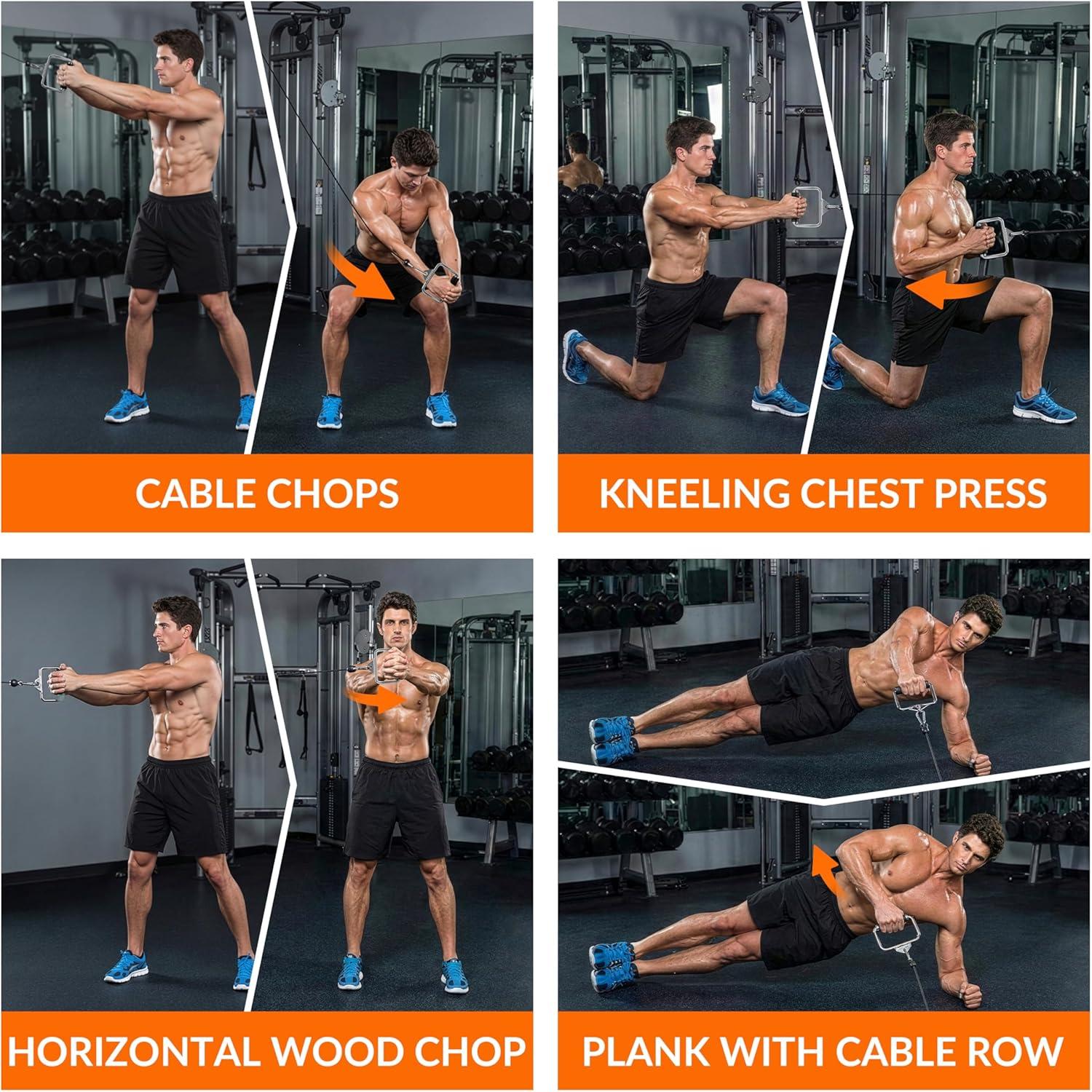 image:imageCAP Cable Machine Attachments LAT Bars Triceps Bars Handles amp Ropes Multiple Styles amp SizesChrome Single D Handle with Rubber Grips