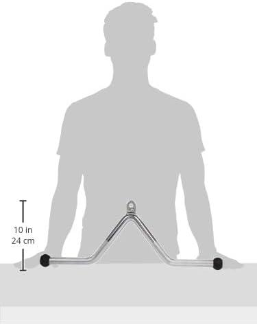 image:imageCAP Cable Machine Attachments LAT Bars Triceps Bars Handles amp Ropes Multiple Styles amp SizesChrome VShaped Tricep Press Down Bar 20