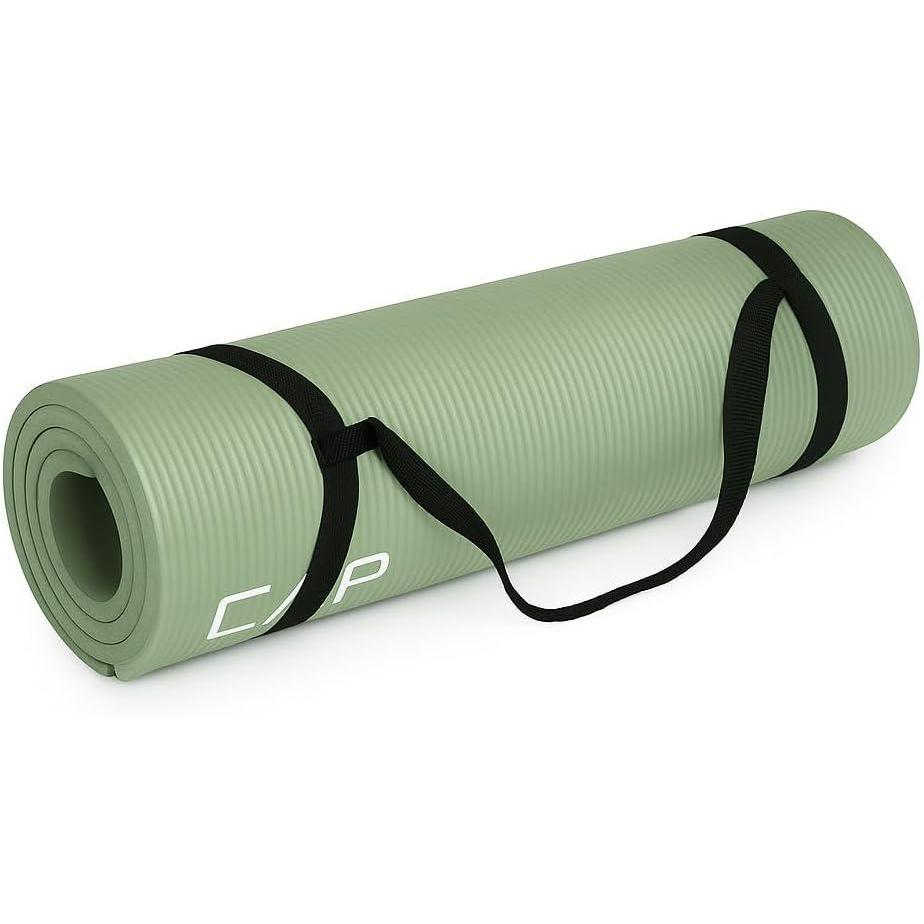 image:imageCAP Barbell High Density Exercise Yoga Mat with strap 68x24x 12 Sage Green
