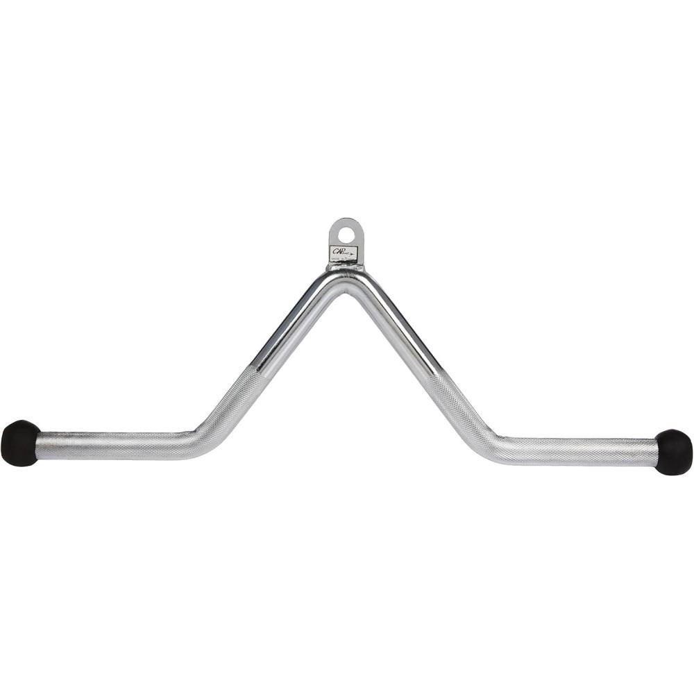 image:imageCAP Cable Machine Attachments LAT Bars Triceps Bars Handles amp Ropes Multiple Styles amp SizesChrome VShaped Tricep Press Down Bar 20