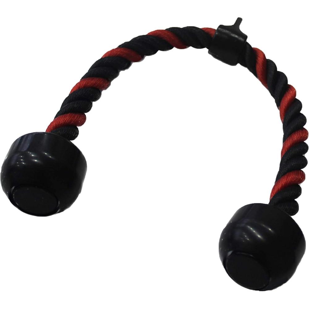 image:imageCAP Cable Machine Attachments  LAT Bars Triceps Bars Handles amp Ropes  Multiple Styles amp SizesRed  Black  Deluxe Tricep Rope