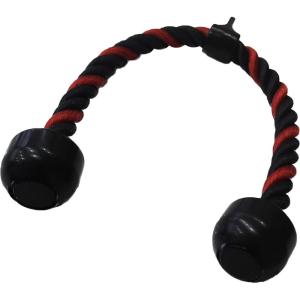 CAP Cable Machine Attachments – LAT Bars, Triceps Bars, Handles & Ropes – Multiple Styles & Sizes(Red & Black – Deluxe Tricep Rope)