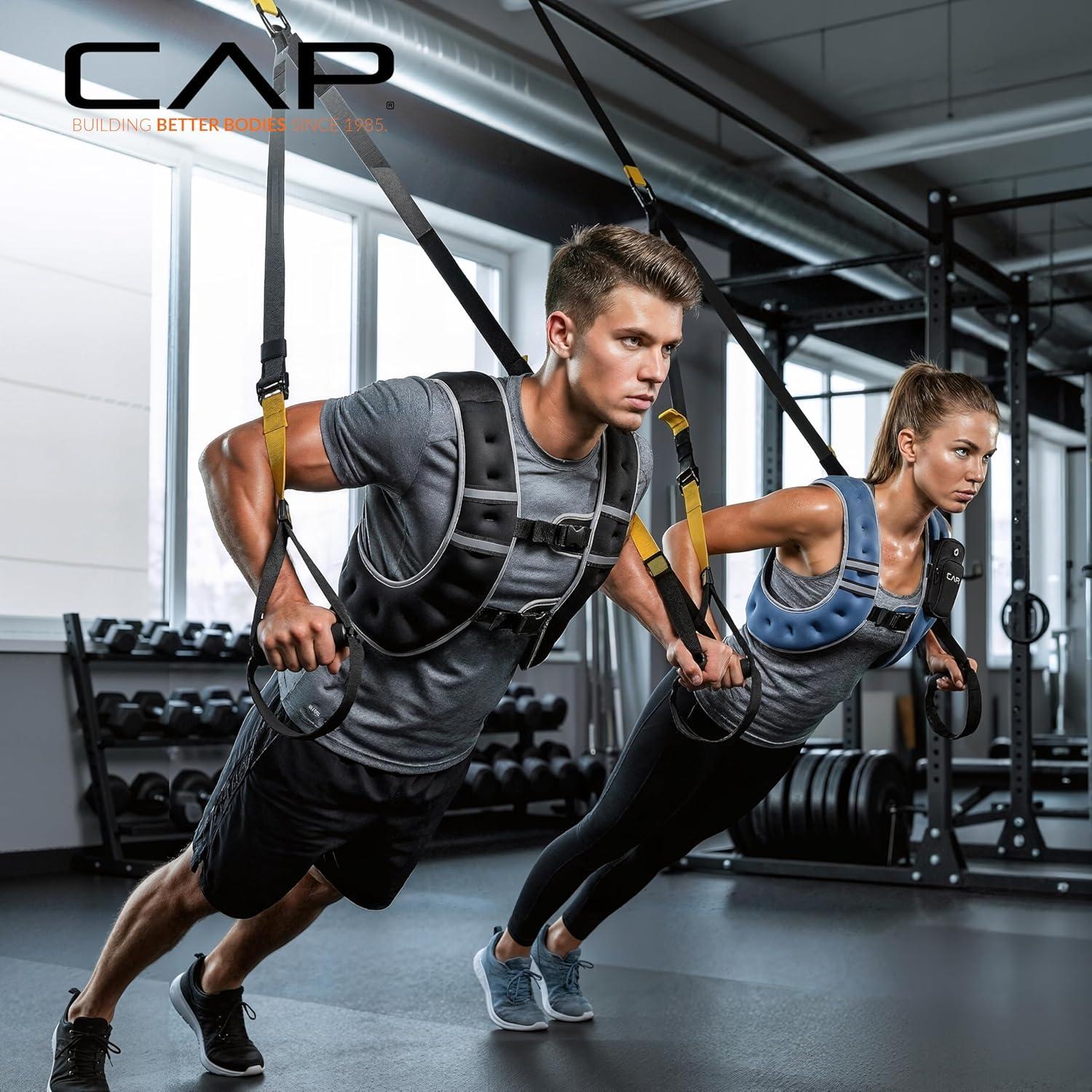 image:imageCAP Weighted Vest  8lb 30lbs  Reflective Workout Vest for Walking Running Cardio Strength Training  Multiple ColorsBlack