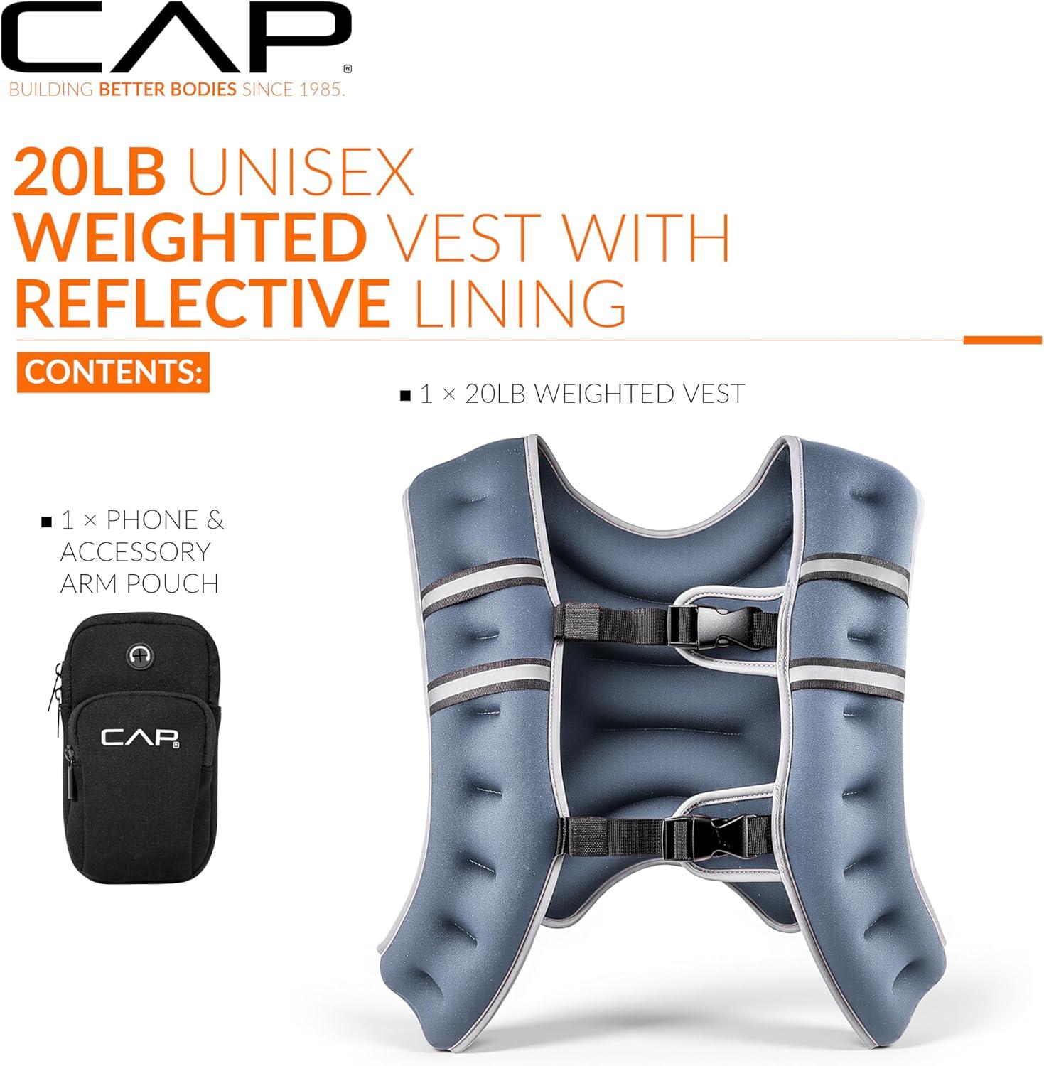 image:imageCAP Weighted Vest  8lb 30lbs  Reflective Workout Vest for Walking Running Cardio Strength Training  Multiple ColorsBlue