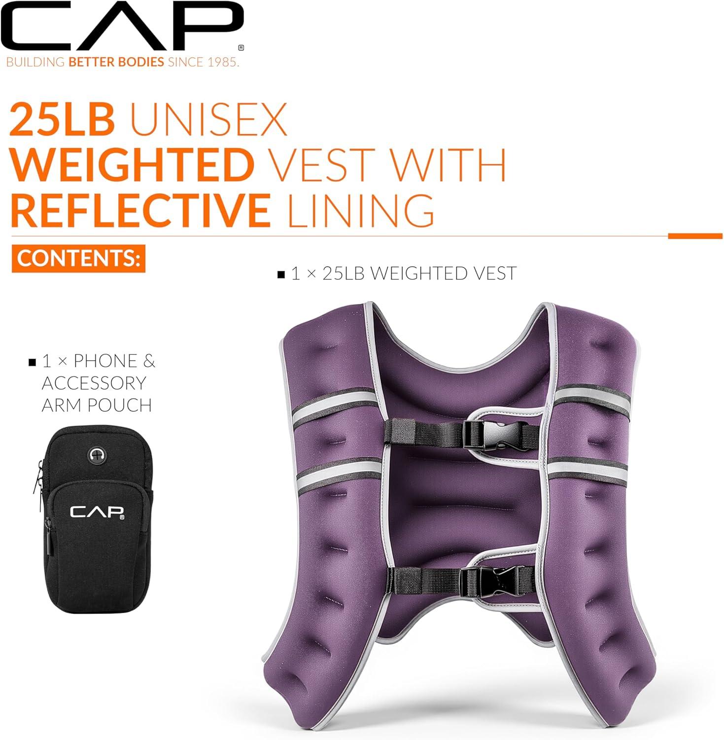 image:imageCAP Weighted Vest 8lb 30lbs Reflective Workout Vest for Walking Running Cardio Strength Training Multiple ColorsPurple