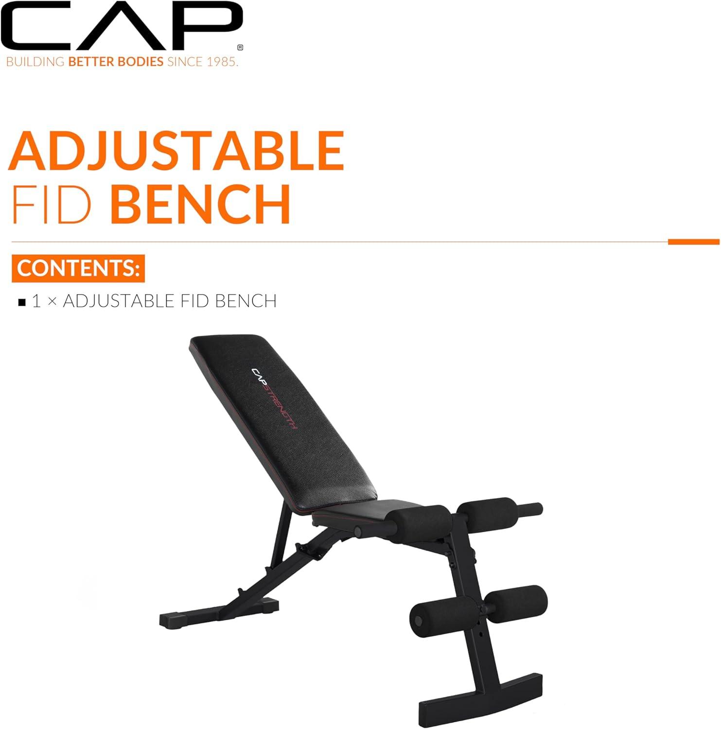 image:imageCAP Strengh Adjustable FID Bench Multiple ColorsBlack