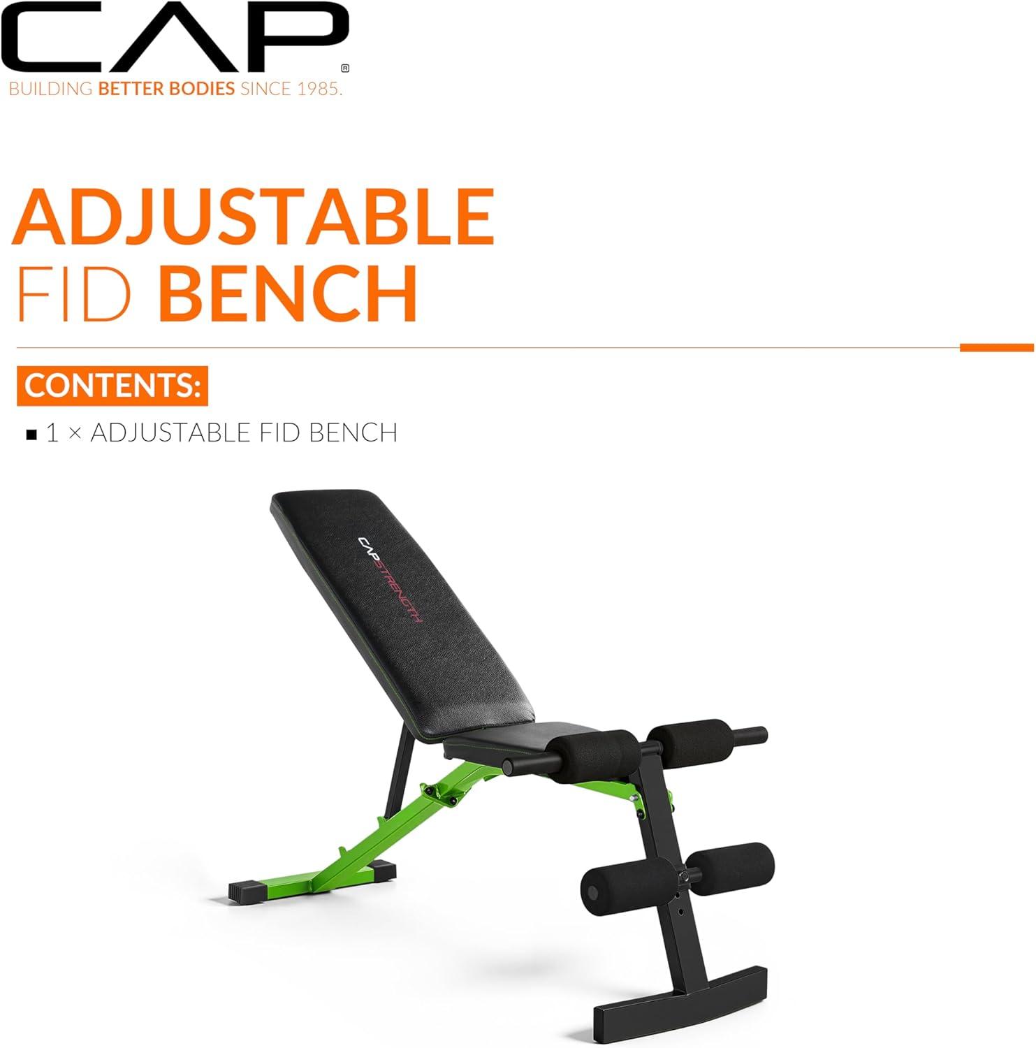 image:imageCAP Strengh Adjustable FID Bench Multiple ColorsGreen