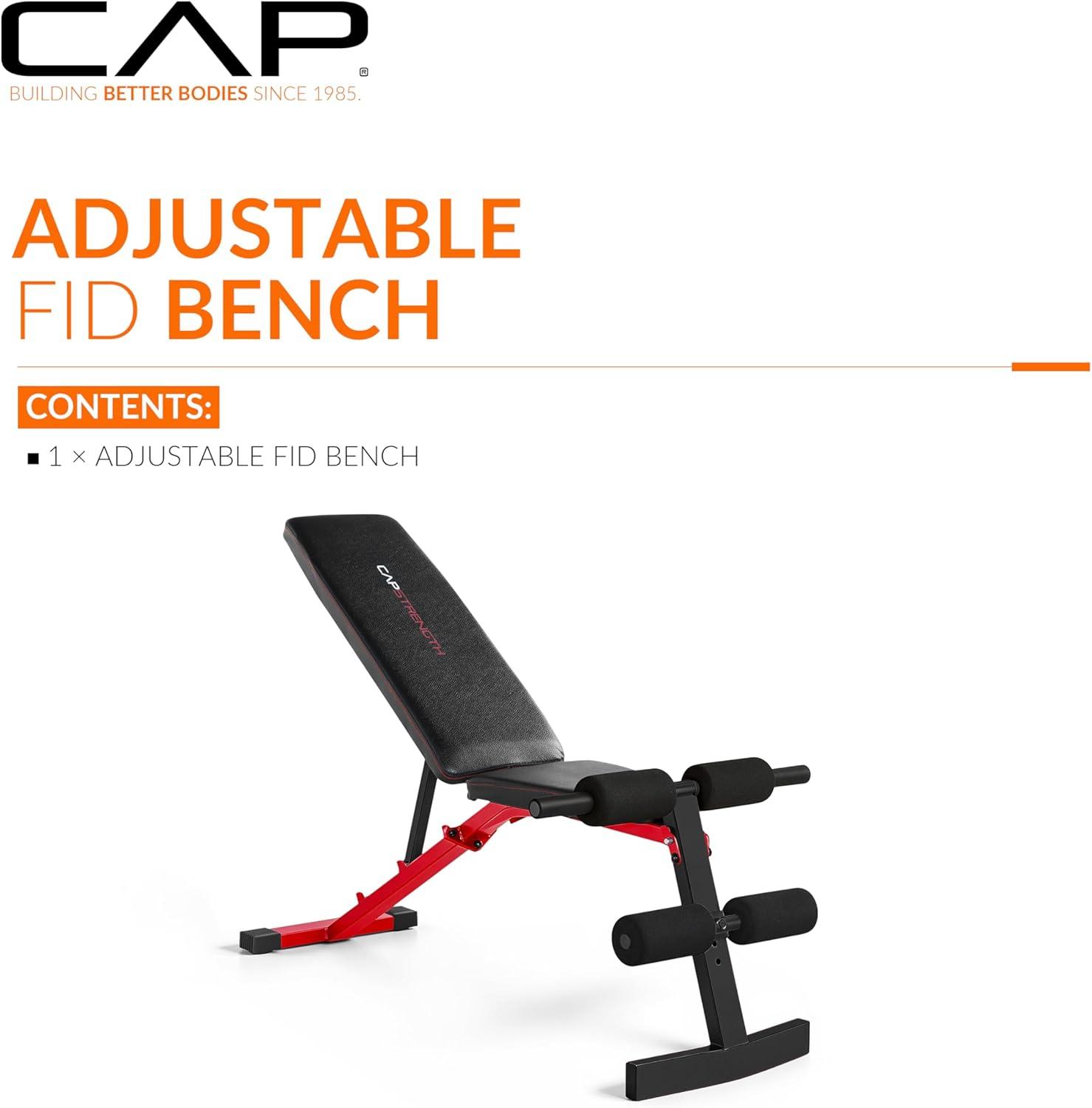 image:imageCAP Strengh Adjustable FID Bench Multiple ColorsRed