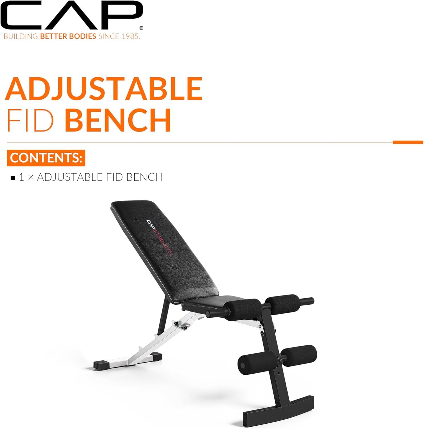 image:imageCAP Strengh Adjustable FID Bench Multiple ColorsWhite