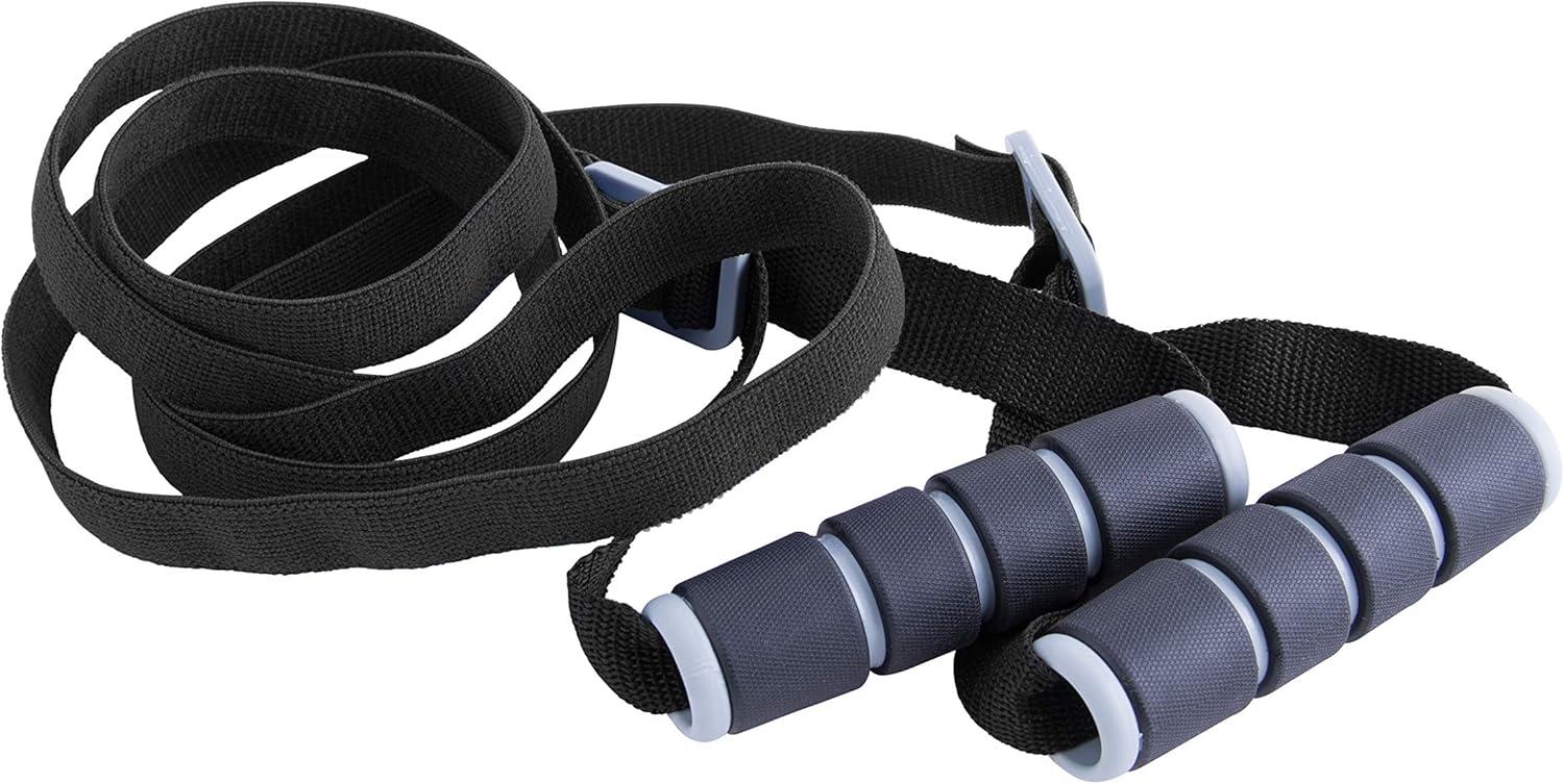 image:imageCAP Barbell Elastic Resistant Band with Handles Multiple OptionsHeavy Black