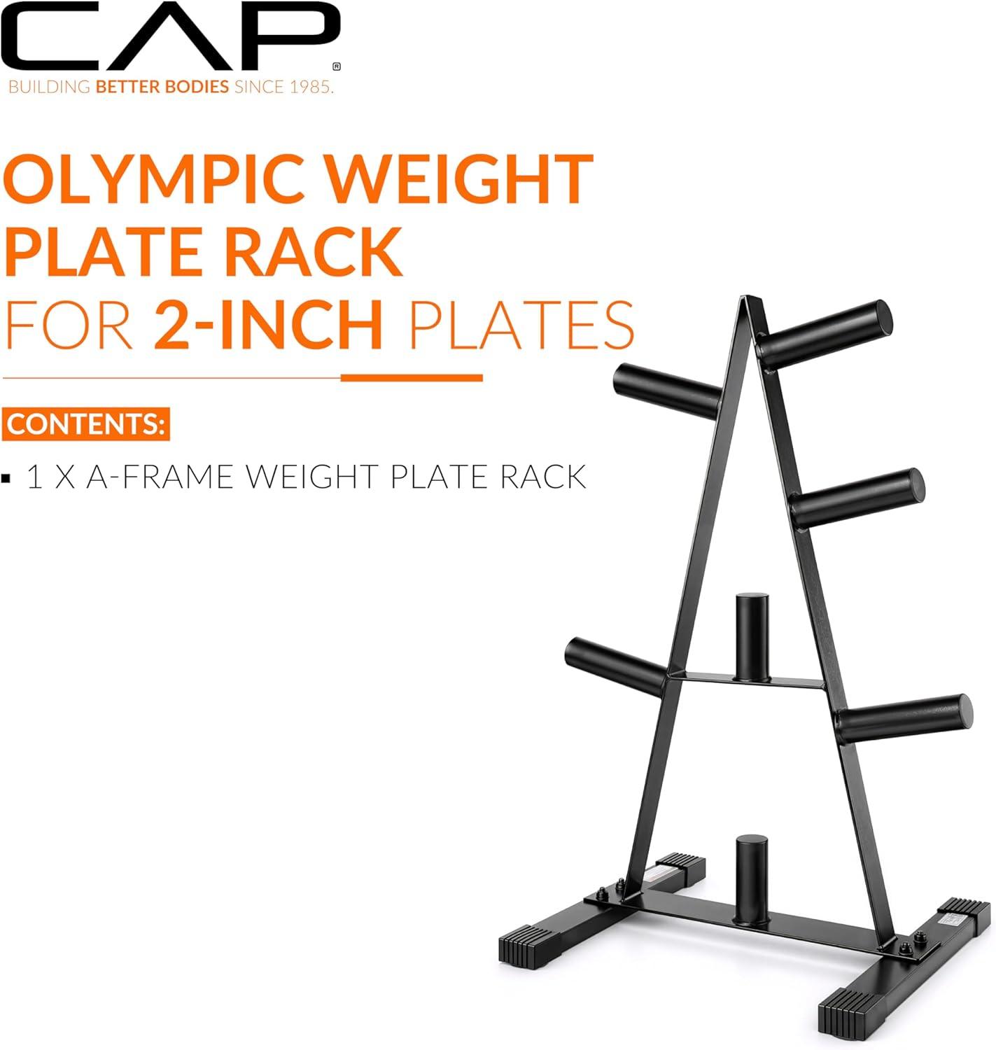 image:imageCAP AFrame Olympic Plate Rack HeavyDuty 2Inch Weight Plate Tree and Storage 5 and 7 post options7 Posts