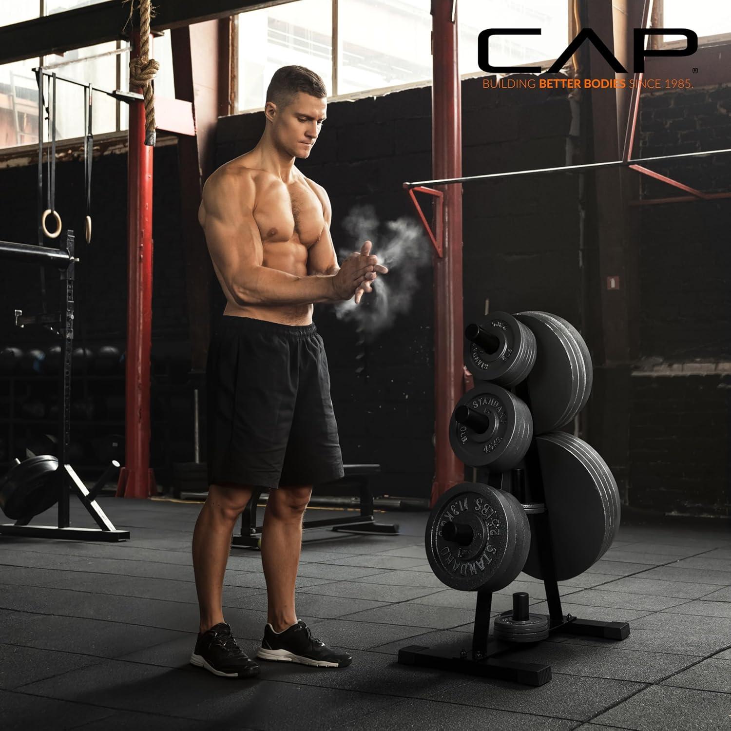 image:imageCAP AFrame Olympic Plate Rack HeavyDuty 2Inch Weight Plate Tree and Storage 5 and 7 post options7 Posts