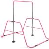 image:imageCap Horizontal Adjustable Gymnastics Bar for Kids  Foldable Gymnastics Equipment Adjustable Height Indoor Gym Training Bar  Pink