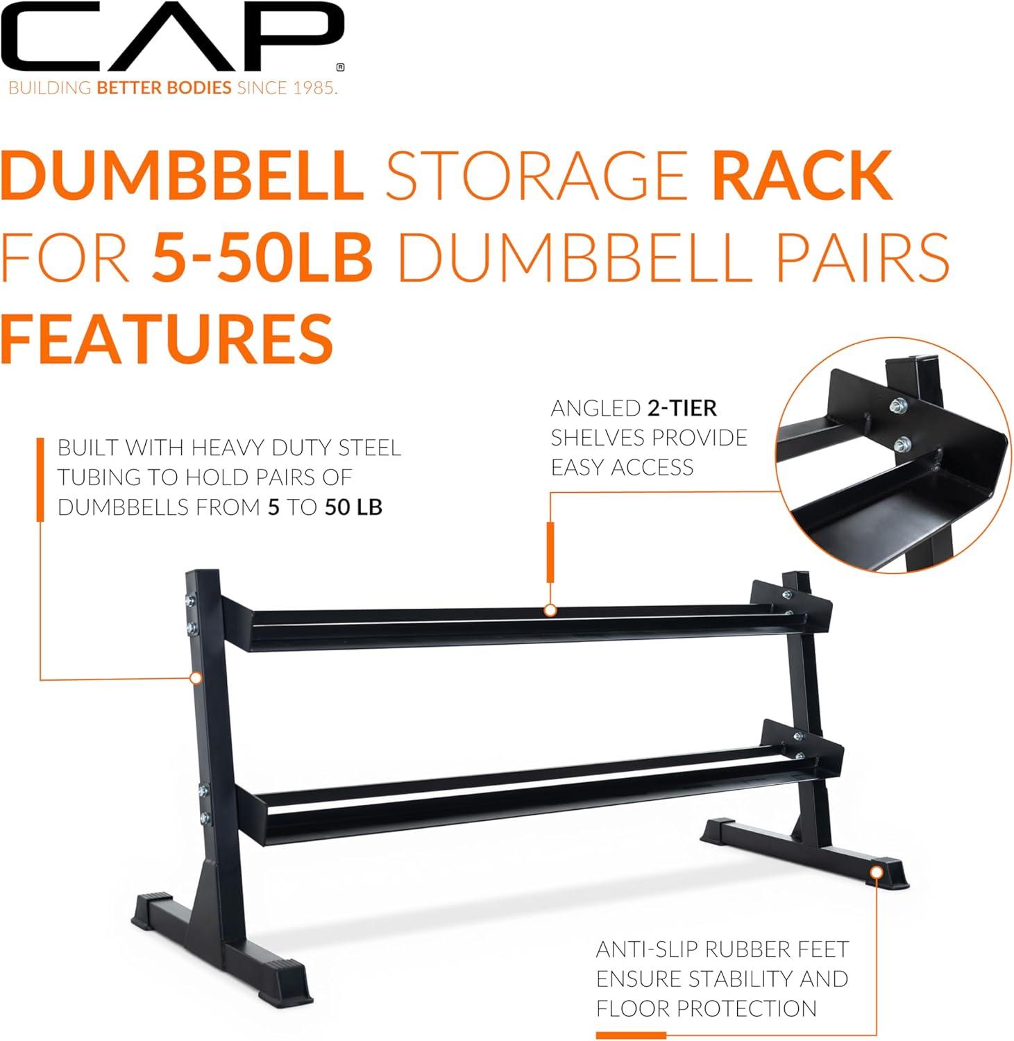 image:imageCAP Barbell Dumbbell Set with Rack Multiple Options 280 lb 550 lb amp 1200 lb550 lb Set