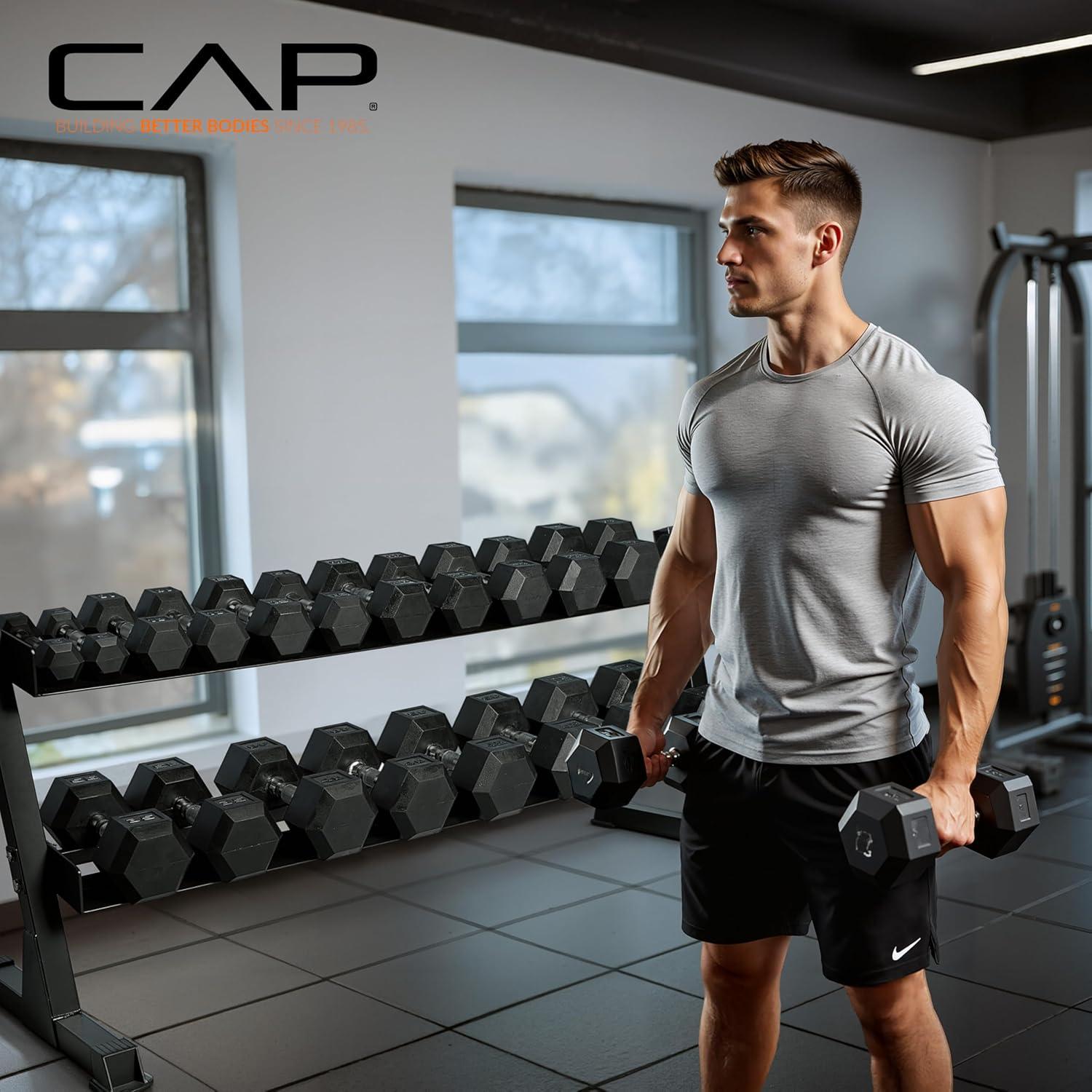 image:imageCAP Barbell Dumbbell Set with Rack Multiple Options 280 lb 550 lb amp 1200 lb550 lb Set